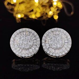 NEW DIAMOND STUD EARRINGS S925 STERLING SILVER